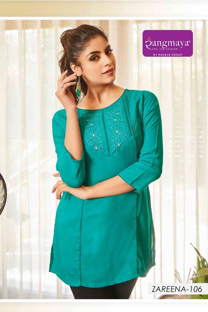 Zareena By Rangmaya Rayon Tunic Ladies Top Wholesalers In Delhi